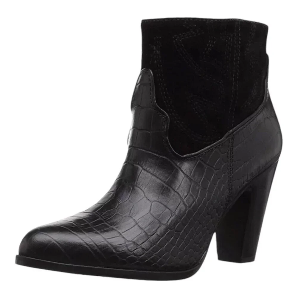 Matisse X Understated Black Leather Boot Done N Dusted‎ Suede Pointy Toe Western